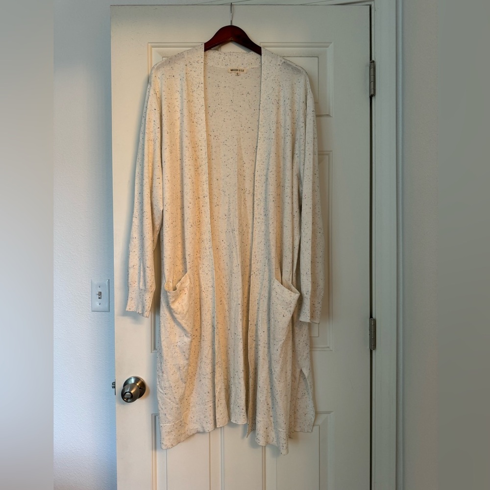 Margeaux and Ellie Speckled Long Cardigan